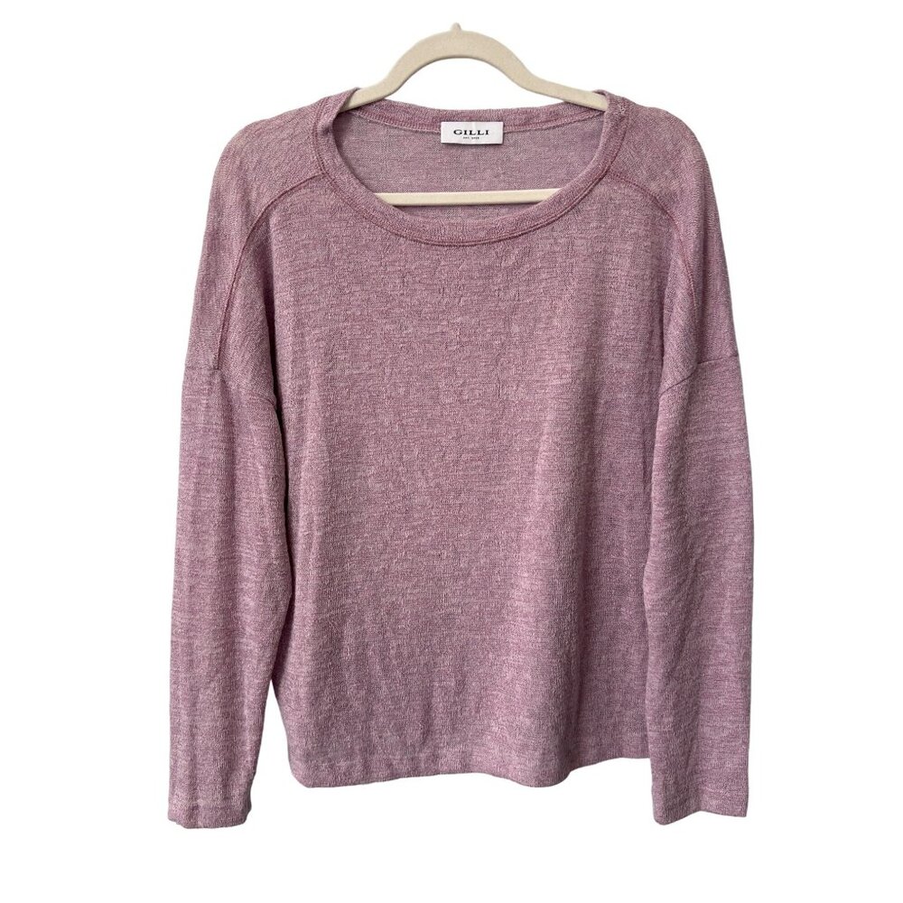 Gilli Sweater Size Medium Purple Lightweight Knit Soft Relaxed Scoop Casual